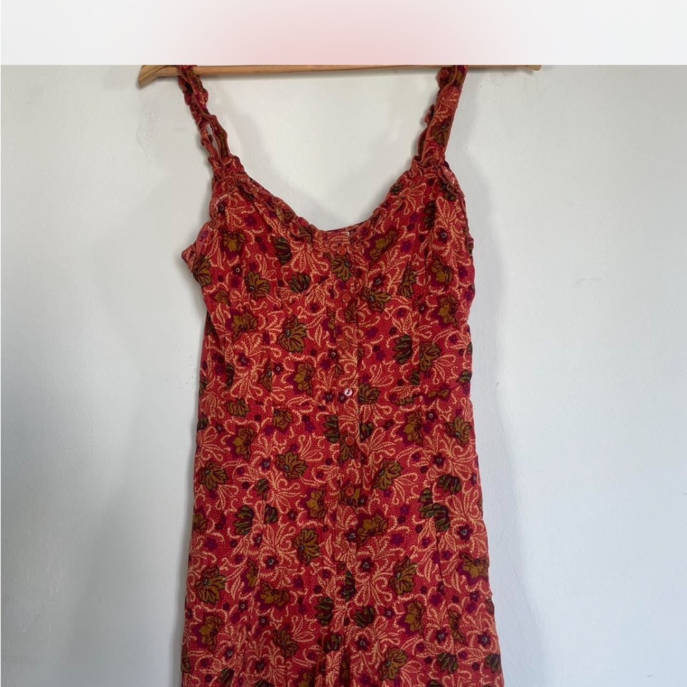 Urban Outfitters Floral Red and Green Romper